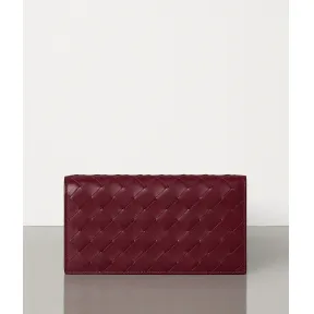 葆蝶家/Bottega Veneta INTRECCIO编织小羊皮长款钱包 600873VCPP36206