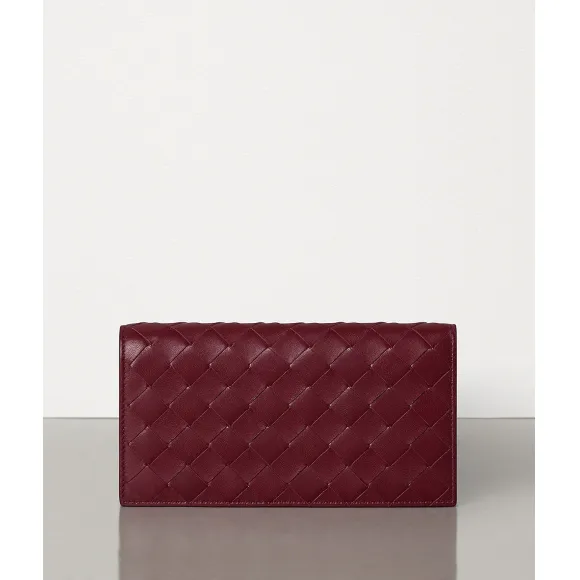 葆蝶家/Bottega Veneta INTRECCIO编织小羊皮长款钱包 600873VCPP36206