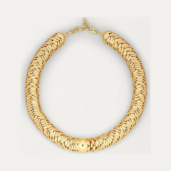 葆蝶家/Bottega Veneta 镀金纯银项链 607131VAHU08120