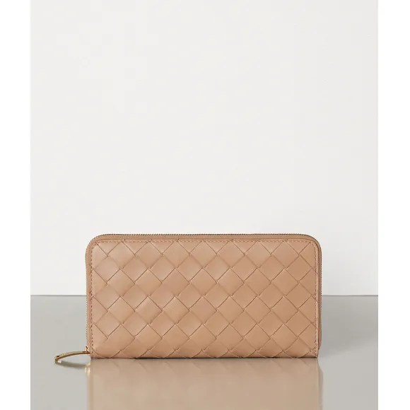 葆蝶家/Bottega Veneta 舞鞋粉 拉链钱包 608051-VCPP2-9908