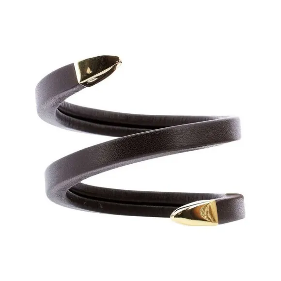 葆蝶家/Bottega Veneta 棕色 Coil Spiral Cuff Wrap 手链 608701VAHUA2113