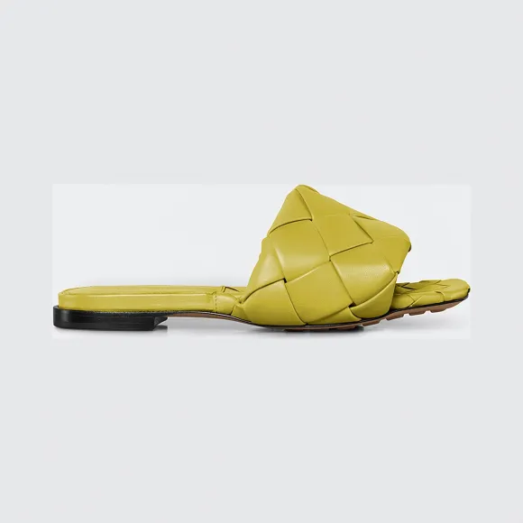 葆蝶家/Bottega Veneta 酸绿色 BV Lido平底凉鞋 608853-VBSS0-7602