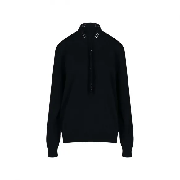 葆蝶家/Bottega Veneta 黑色 铆钉面板细节棉针织 627048VKVY01000