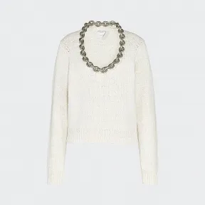 葆蝶家/Bottega Veneta 粉笔白 针织衫 628711-VKWB0-9068