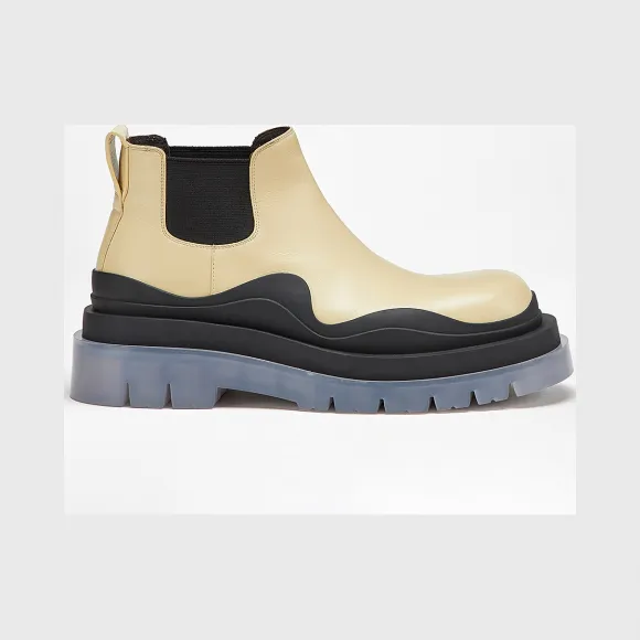 葆蝶家/Bottega Veneta 黄油色、黑色、透明色 BV Tire皮靴 630300-VBS50-8207