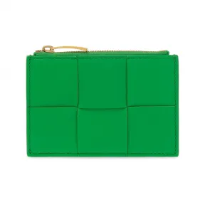 葆蝶家/Bottega Veneta 绿色 50% Lamb 皮质r|50% 小牛 皮质r 女士 卡夹 651393-VCQC4-3722