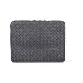 葆蝶家/Bottega Veneta 黑色 黑色 Intrecciato 编织手提电脑包 651866V0E508803