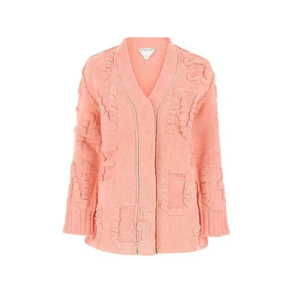 葆蝶家/Bottega Veneta 粉色 logo纹理开衫 689713V1OX05556