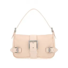 葆蝶家/Bottega Veneta 柠檬粉 尼龙小号搭扣托特包 691409V1S816706