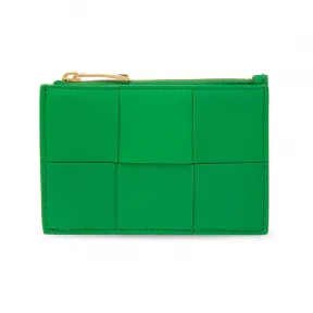 葆蝶家/Bottega Veneta 绿色 50% Lamb 皮质r|50% 小牛 皮质r 女士 卡夹 701461-VCQC4-3722