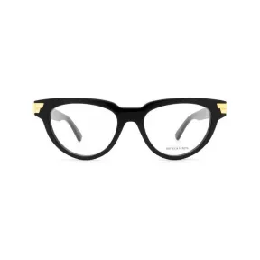 葆蝶家/Bottega Veneta 黑色 金色 Detail Temple 猫眼眼镜 BV1106O001