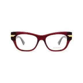葆蝶家/Bottega Veneta 酒红色 酒红色徽标镜腿眼镜 BV1152O003