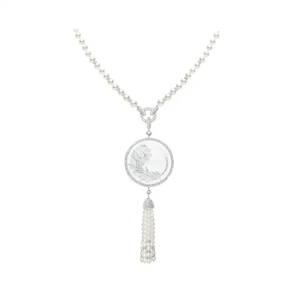 宝诗龙/Boucheron Plume de Paon孔雀羽毛圆形吊坠 JCL00936M