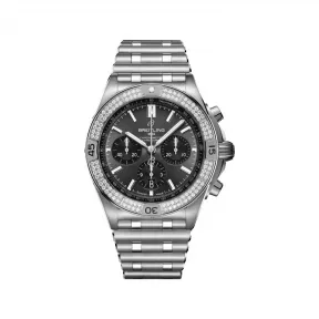 百年灵/Breitling Chronomat B01 42 日本版不锈钢（镶宝石）- 煤灰色 AB0134A21B1A1