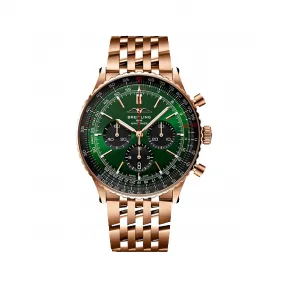 百年灵/Breitling 航空计时B01计时腕表46（Navitimer B01 Chronograph 46） 46 MM 18k红金 自动上弦机械机芯 男表 RB0137241L1R1