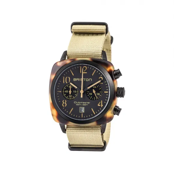 布里斯顿/briston 40 x 40 MM 醋酸酯 玳瑁纹 哑光 石英机芯 男表 14140.PBAM.TS.5.NK