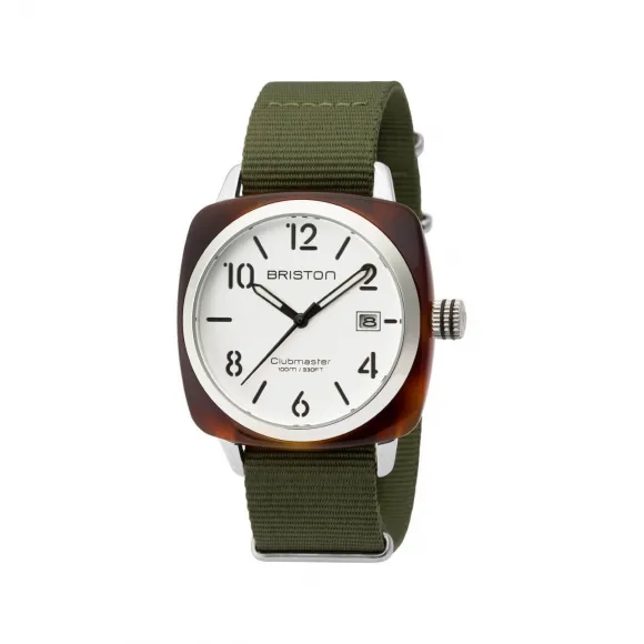 布里斯顿/briston 40 x 40 MM 醋酸酯 玳瑁纹 石英机芯 男表 16240.SA.T.2.NGA