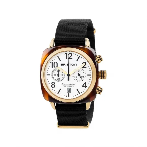 布里斯顿/briston 40 x 40 MM 醋酸酯 玳瑁纹 石英机芯 男表 17140.PYA.T.2.NB