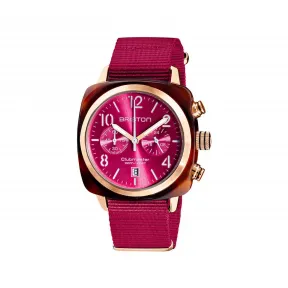 布里斯顿/briston 40 x 40 MM 醋酸酯 玳瑁纹 石英机芯 男表 19140.PRA.T.28.NBER-1