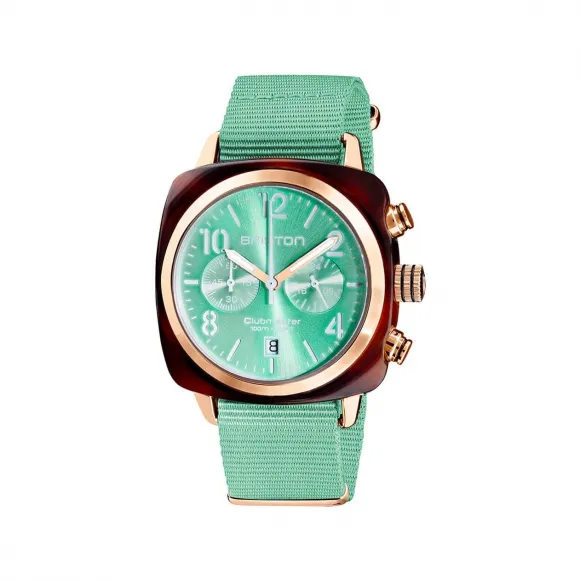 布里斯顿/briston 40 x 40 MM 醋酸酯 玳瑁纹 石英机芯 男表 19140.PRA.T.29.NGW-1