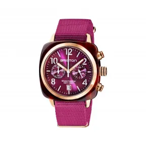 布里斯顿/briston 40 x 40 MM 醋酸酯 玳瑁纹 石英机芯 男表 19140.PRA.T.32.NC-1