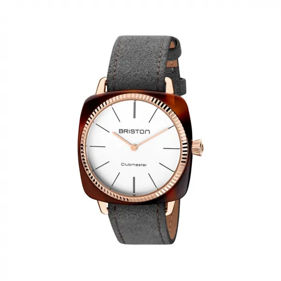 布里斯顿/briston 37 x 37 MM 醋酸酯 玳瑁纹 配有抛光316L不锈钢的凹槽表圈 石英机芯 男表 22937.PRA.T.2.LNT