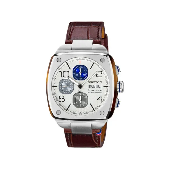 布里斯顿/Briston 43 x 43 MM 龟甲醋酸纤维和拉丝精钢 自动机械机芯 男表 231443.S.T.2.LABR