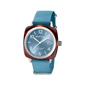 布里斯顿/briston 40 x 40 MM 醋酸酯 玳瑁纹 石英机芯 男表 23240.SA.T.25.NIB