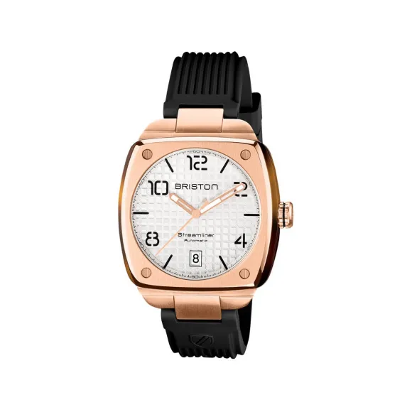 布里斯顿/briston 40 x 40 MM 醋酸酯 玳瑁纹和玫瑰金 拉丝钢表圈 自动机械机芯 男表 23640.SPRG.T.2