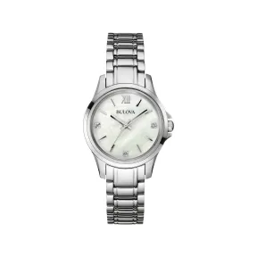 宝路华/Bulova Classic-Diamonds系列 30.00 MM 不锈钢 石英机芯 女表 96P152
