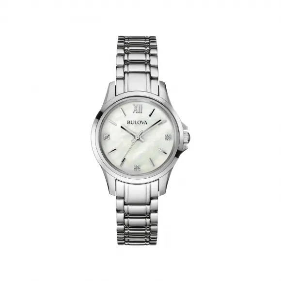 宝路华/Bulova Classic-Diamonds系列 30.00 MM 不锈钢 石英机芯 女表 96P152