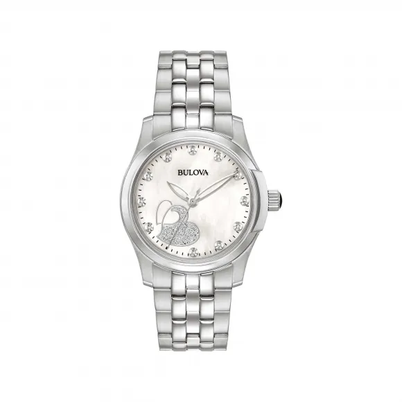 宝路华/Bulova Classic-Diamonds系列 33.00 MM 不锈钢 石英机芯 女表 96P182