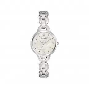 宝路华/Bulova Classic-Diamonds系列 28.00 MM 不锈钢 石英机芯 女表 96P230