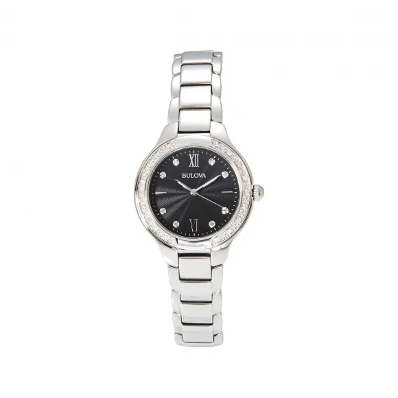 宝路华/Bulova Classic-Diamonds系列 28.00 MM 不锈钢 石英机芯 女表 96R207