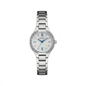 宝路华/Bulova Classic-Diamonds系列 28.00 MM 不锈钢 石英机芯 女表 96R208