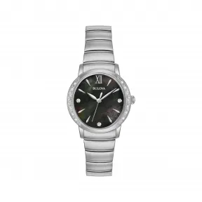 宝路华/Bulova Classic-Diamonds系列 28.00 MM 不锈钢 石英机芯 女表 96R213