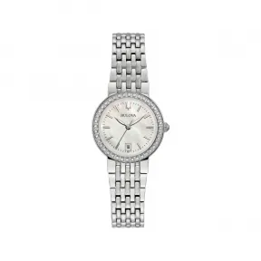 宝路华/Bulova Classic-Diamonds系列 26.00 MM 不锈钢 石英机芯 女表 96R239