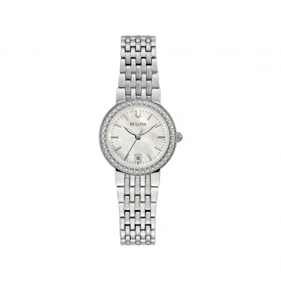 宝路华/Bulova Classic-Diamonds系列 26.00 MM 不锈钢 石英机芯 女表 96R239