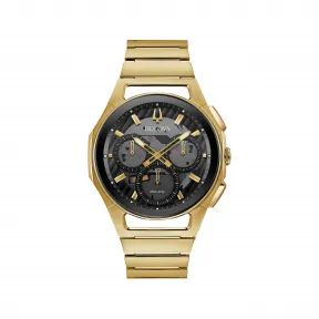 宝路华/Bulova Curv 系列 44 mm 金色不锈钢 石英机芯 男表 97A144