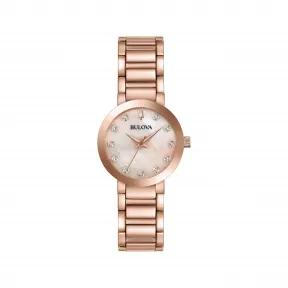 宝路华/Bulova Futuro 系列 30 mm 玫瑰金色不锈钢  女表 97P132