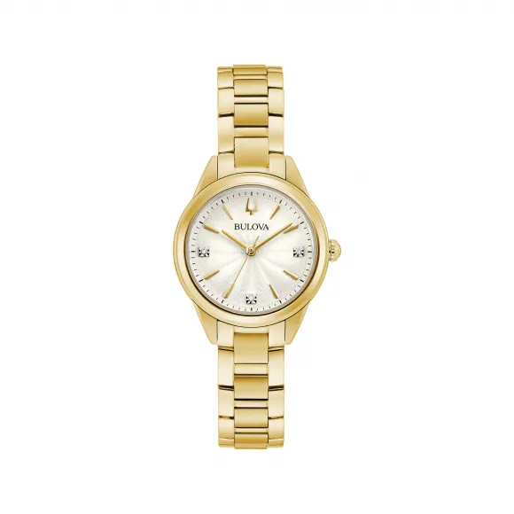 宝路华/Bulova Classic 系列 28 mm 金色不锈钢 石英机芯 女表 97P150