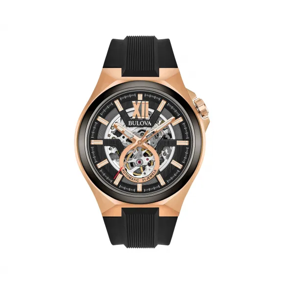 宝路华/Bulova Classic Automatic 系列 46 mm 玫瑰金色不锈钢 自动机械机芯 男表 98A177