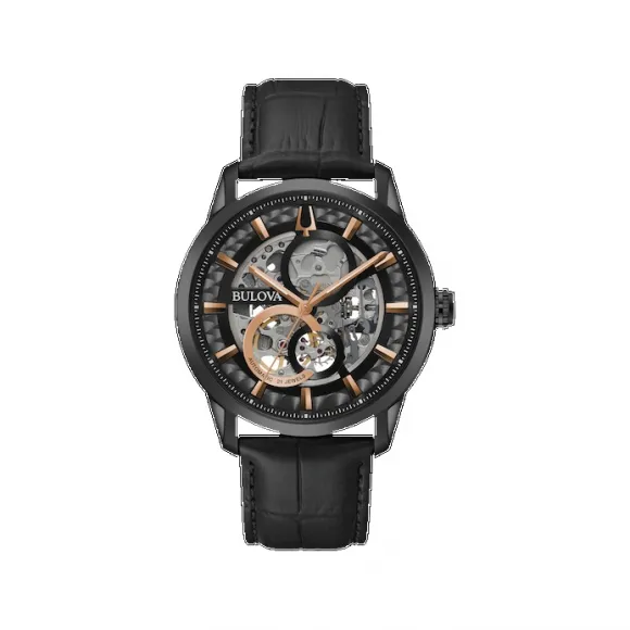 宝路华/Bulova Classic Automatic 系列 43 mm 黑色不锈钢 自动机械机芯 男表 98A283