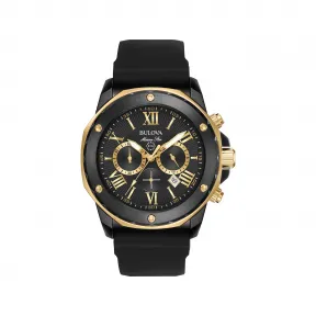 宝路华/Bulova Marine Star 系列 44 mm 黑离子镀层及金色不锈钢 石英机芯 男表 98B278