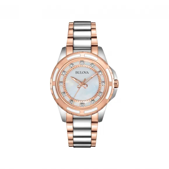 宝路华/Bulova Classic 系列 32 mm 间玫瑰金色不锈钢  女表 98P134