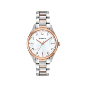 宝路华/Bulova Classic 系列 32.5 mm 间玫瑰金色不锈钢 石英机芯 女表 98P183