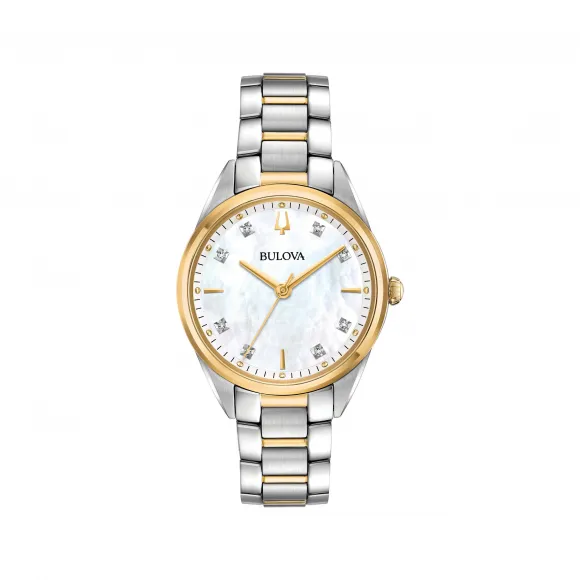 宝路华/Bulova Classic 系列 32.5 mm 间金色不锈钢 石英机芯 女表 98P184