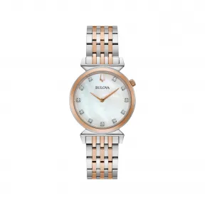 宝路华/Bulova Classic 系列 30 mm 间玫瑰金色不锈钢 石英机芯 女表 98P192