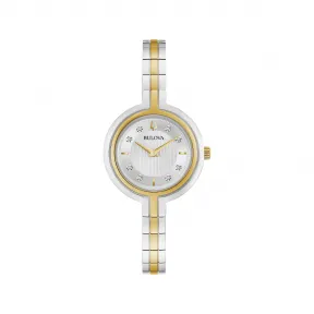 宝路华/Bulova Diamond 系列 30 mm 间金色不锈钢  女表 98P193