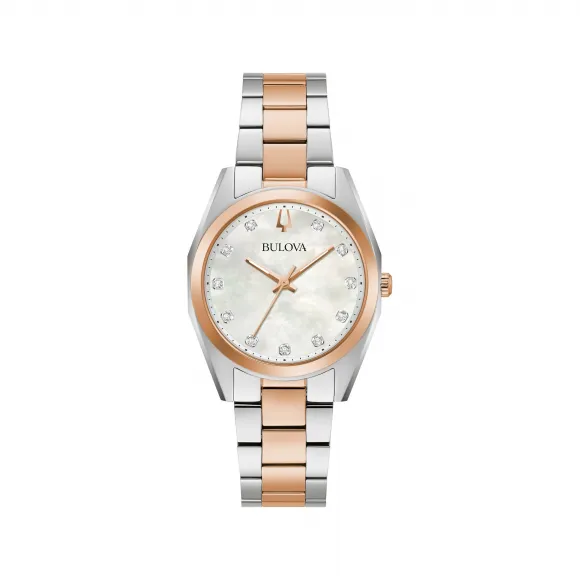 宝路华/Bulova Classic 系列 31x37.5 mm 间玫瑰金色的不锈钢 石英机芯 女表 98P207